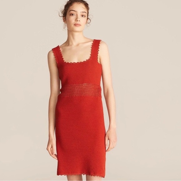 Rebecca Taylor Crochet Body Con Mini Dress in Pomodoro - Picture 2 of 6